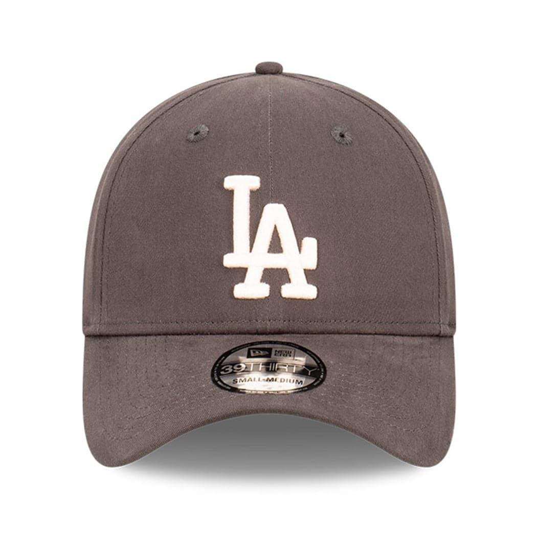 Los Angeles Dodgers New Era MLB Ivory Logo 39THIRTY Stretch Fit Curve Hat - Graphite