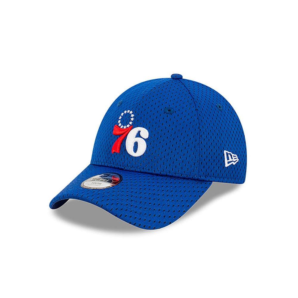 Youths Philadelphia 76ers New Era NBA Name Sidepatch Mesh 9FORTY Snapback Hat - Blue