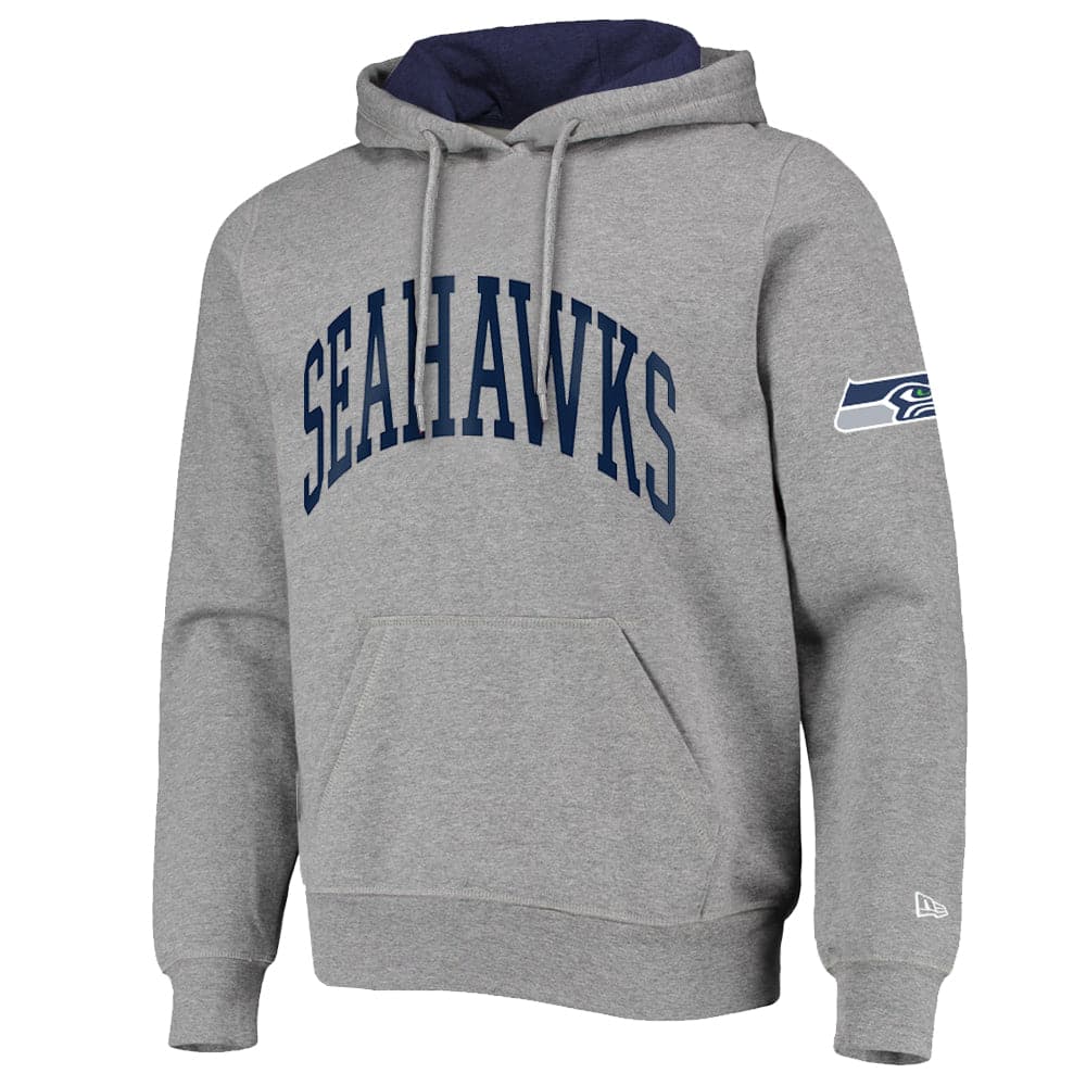 Seattle Seahawks New Era NFL Block Arch Hoodie Jumper - Heather Grey
