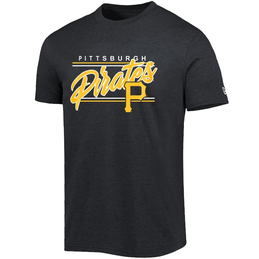 Pittsburgh Pirates New Era MLB Team Script Block Bi-Blend T-Shirt - Black