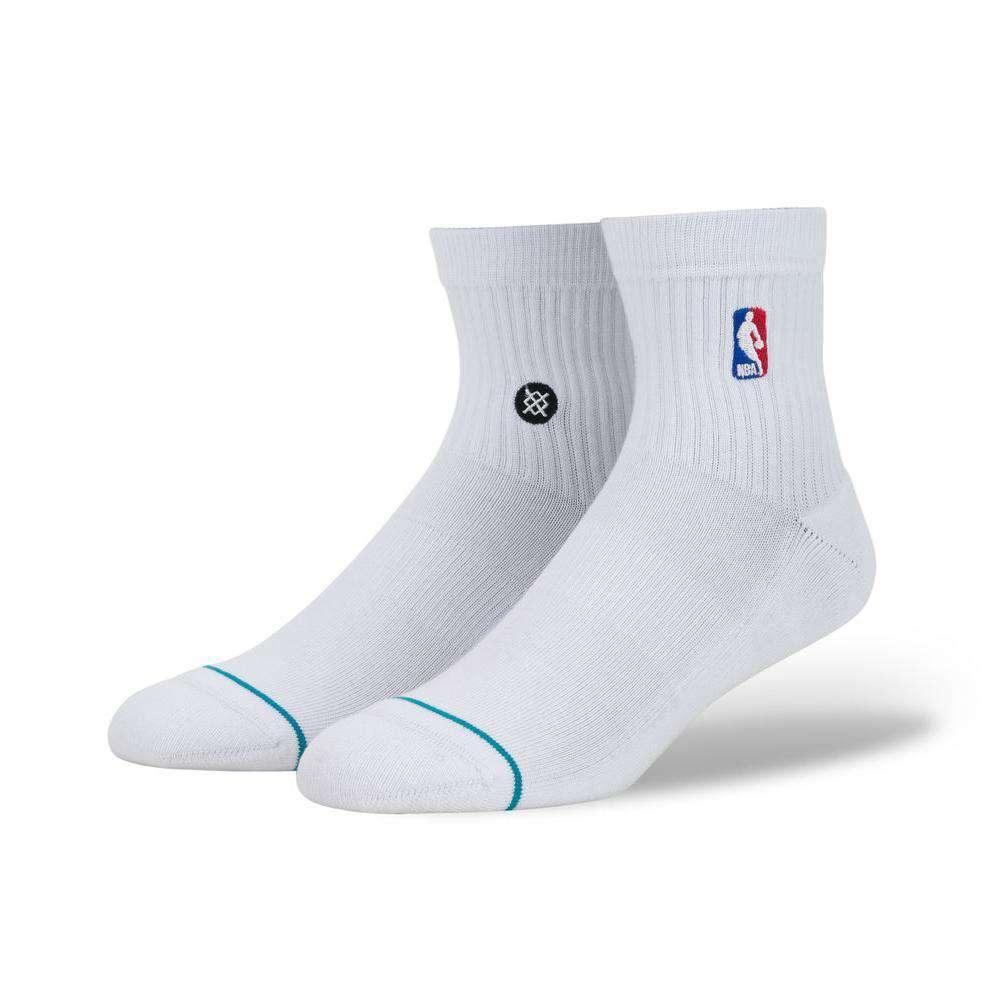 Stance NBA Logoman Casual Quarter Socks - White