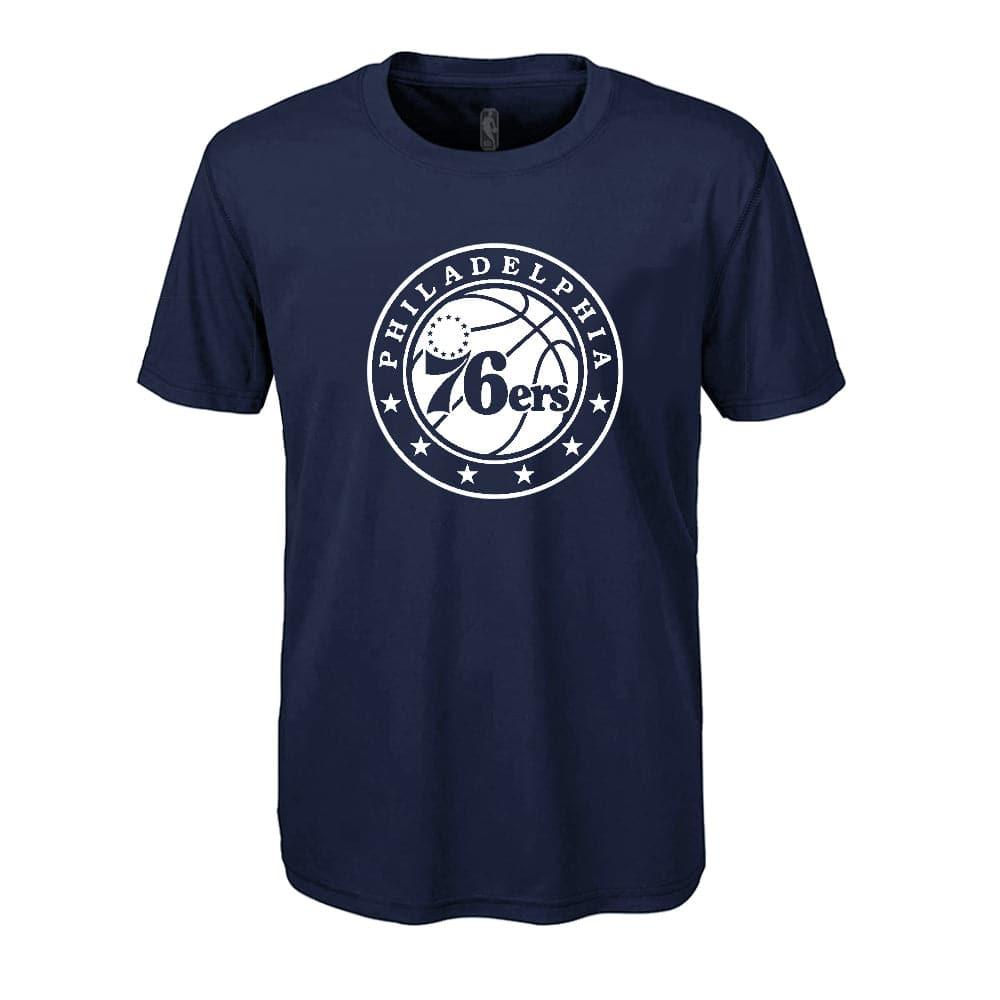 Youths Philadelphia 76ers Outerstuff NBA White Out Logo T-Shirt - Navy