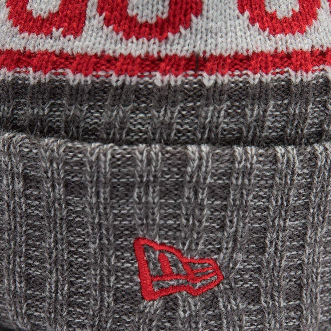 Chicago Bulls New Era NBA Official Marle Knit Pom Beanie - Grey