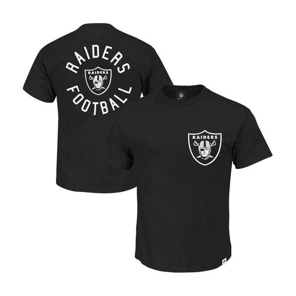 Youths Oakland Raiders Majestic NFL Fasden T-Shirt - Black