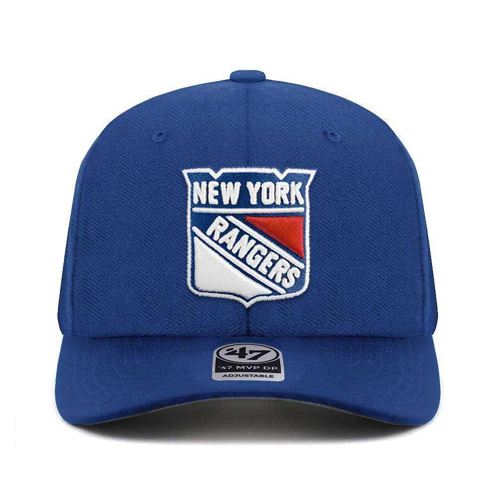 New York Rangers '47 NHL Audible DB Pre-Curved Snapback Hat - Blue