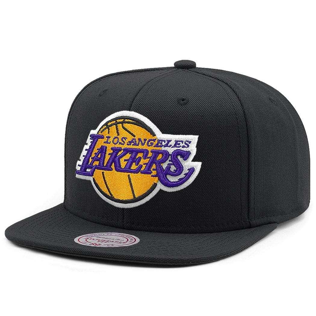 Los Angeles Lakers Mitchell & Ness NBA Team High Crown Snapback Hat - Black