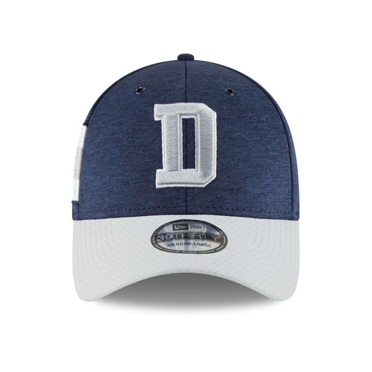 Dallas Cowboys New Era NFL 2018 Sideline 39THIRTY Stretch-Fit Curved Hat - Navy