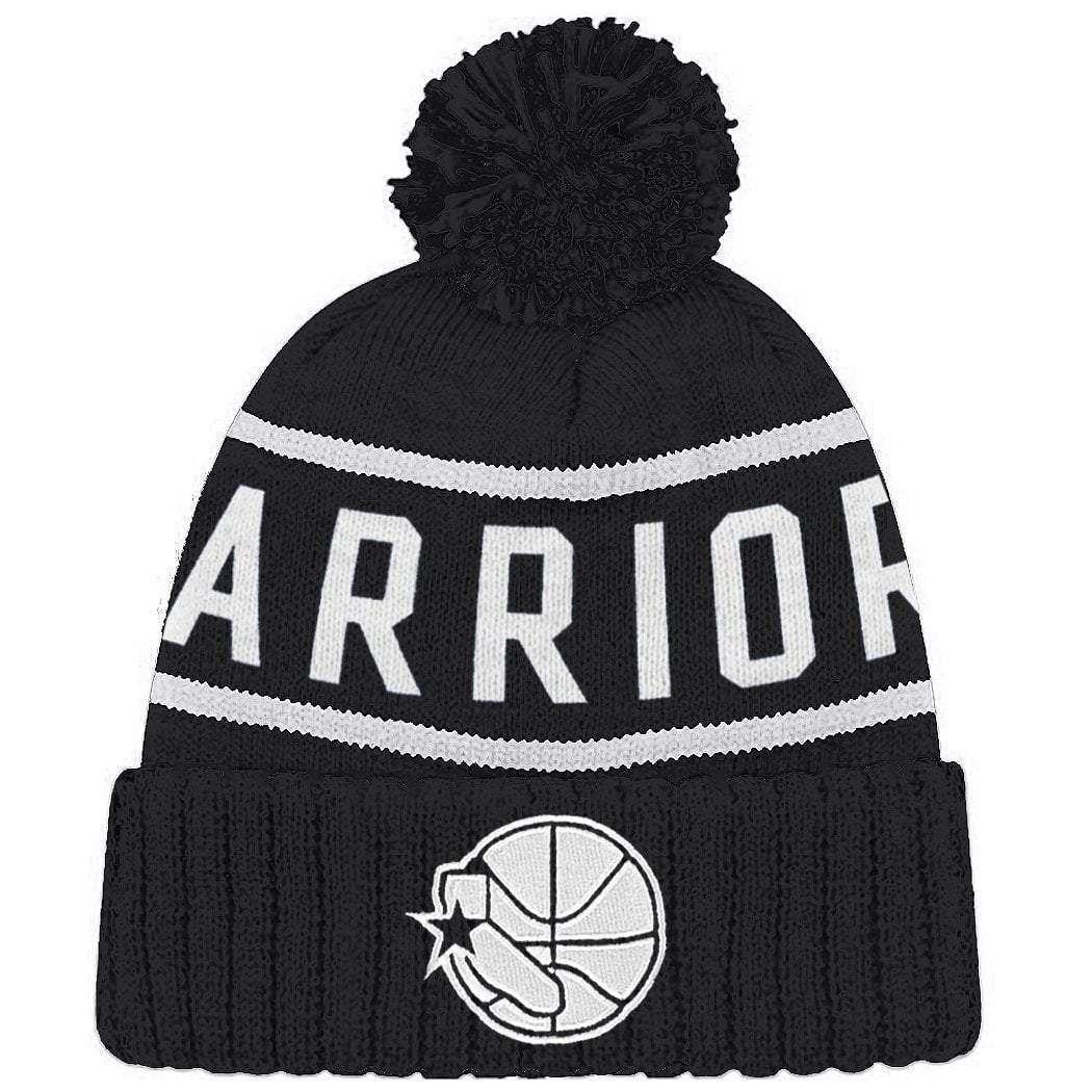 Golden State Warriors Mitchell & Ness NBA Black & White HWC High 5 Knit Beanie