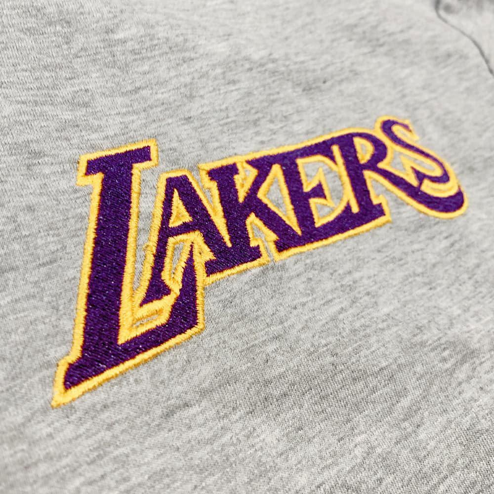 Los Angeles Lakers Mitchell & Ness NBA Left Hit Long Sleeve T-Shirt - Grey