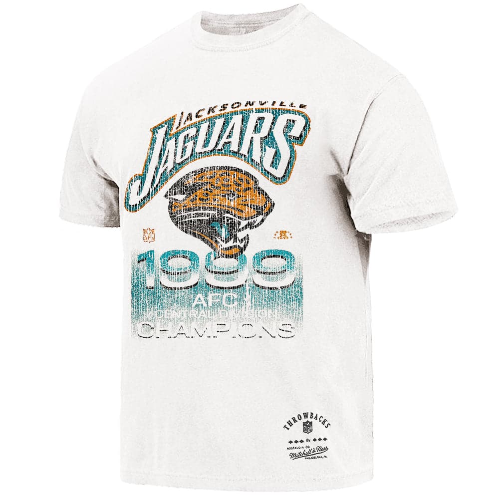 Jacksonville Jaguars Mitchell & Ness NFL 90 Division Vintage T-Shirt - Off White
