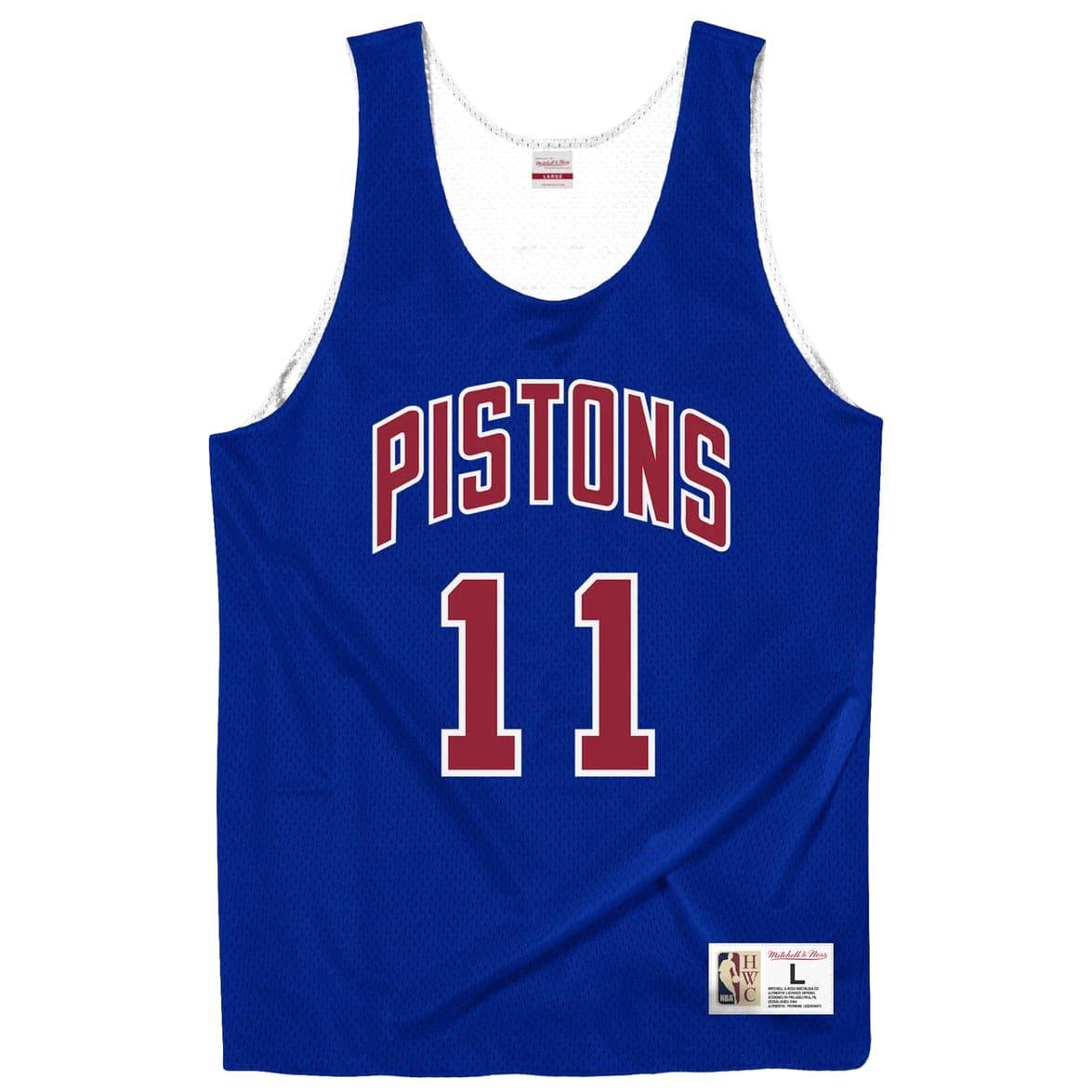 Isiah Thomas Detroit Pistons Mitchell & Ness NBA Reversible Mesh Tank - Blue/White