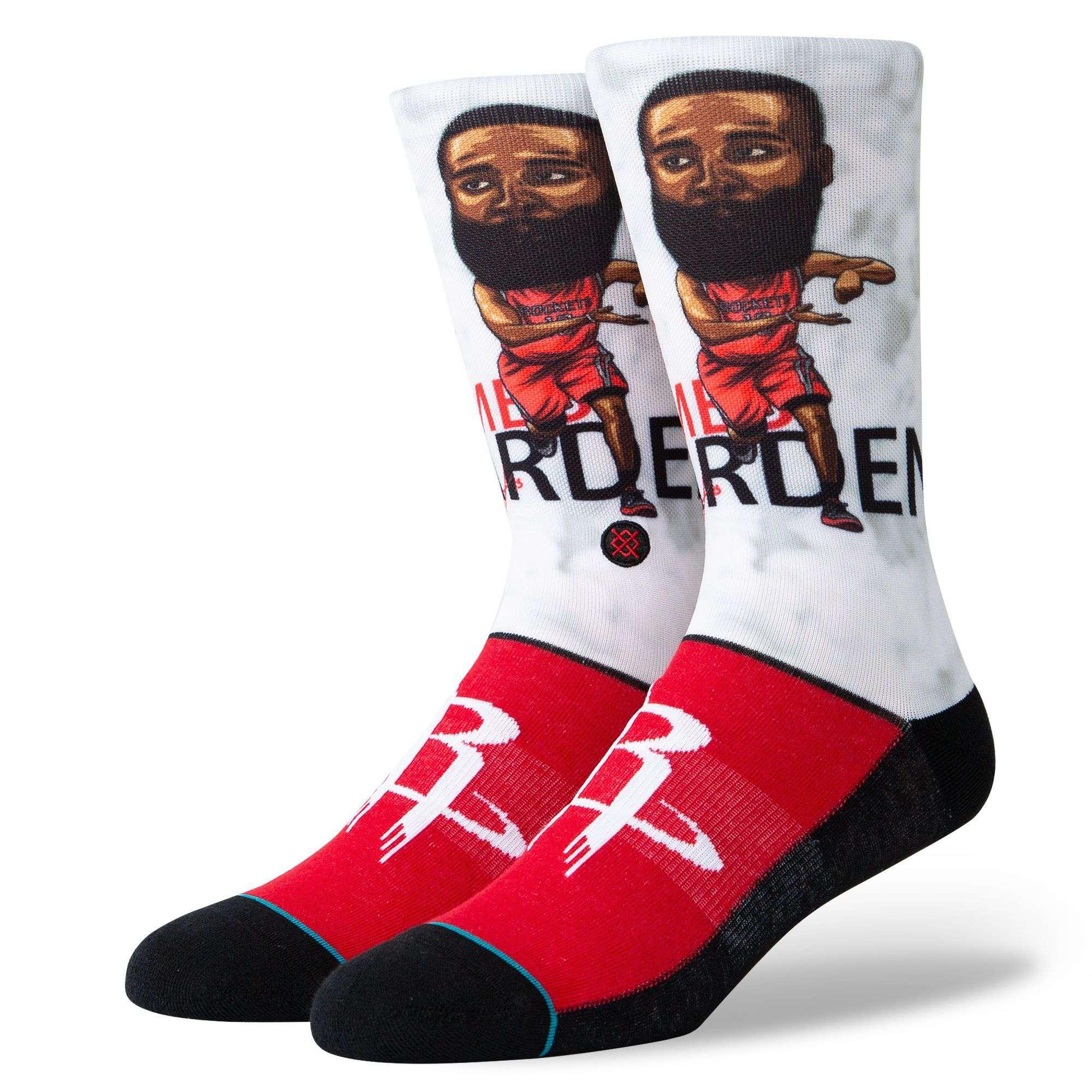 James Harden Houston Rockets Stance NBA Big Head Crew Socks