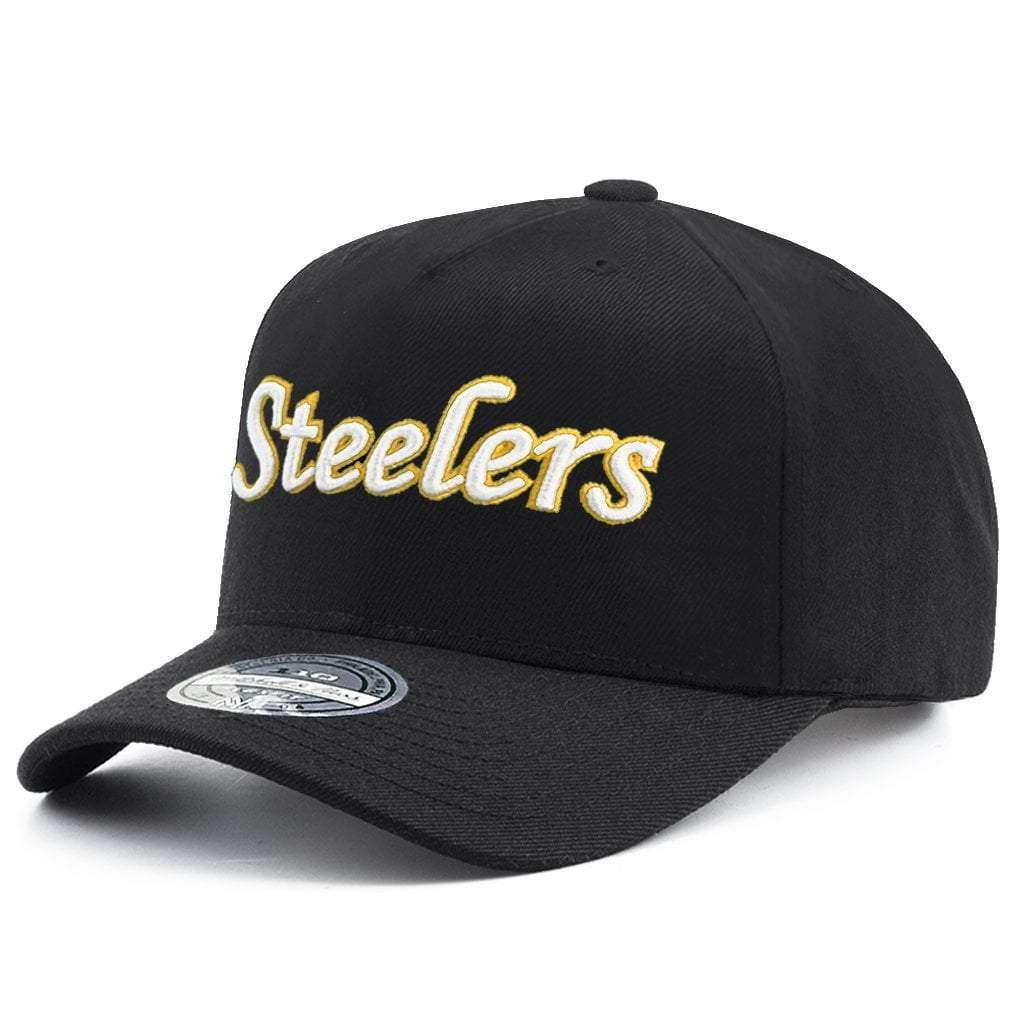 Pittsburgh Steelers Mitchell & Ness NFL 110 Throwback Logo Snapback Hat - Black