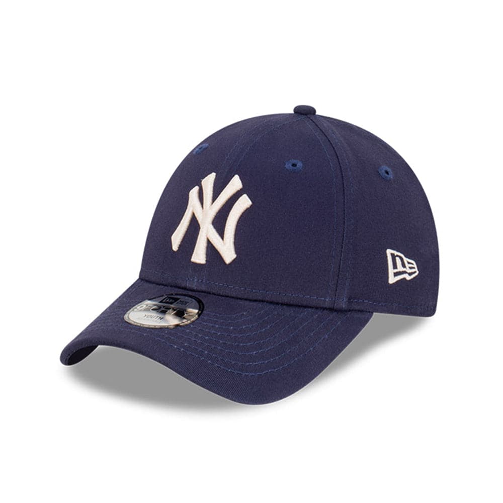 Youths New York Yankees New Era MLB Ivory Logo 9FORTY Hat - Navy