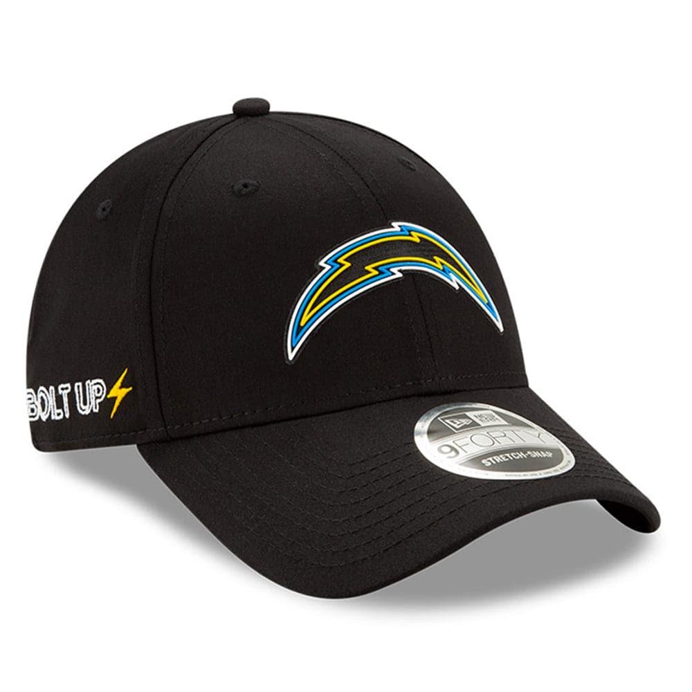 Los Angeles Chargers New Era NFL 2020 Draft 9FORTY Stretch Snapback Curve Hat - Black