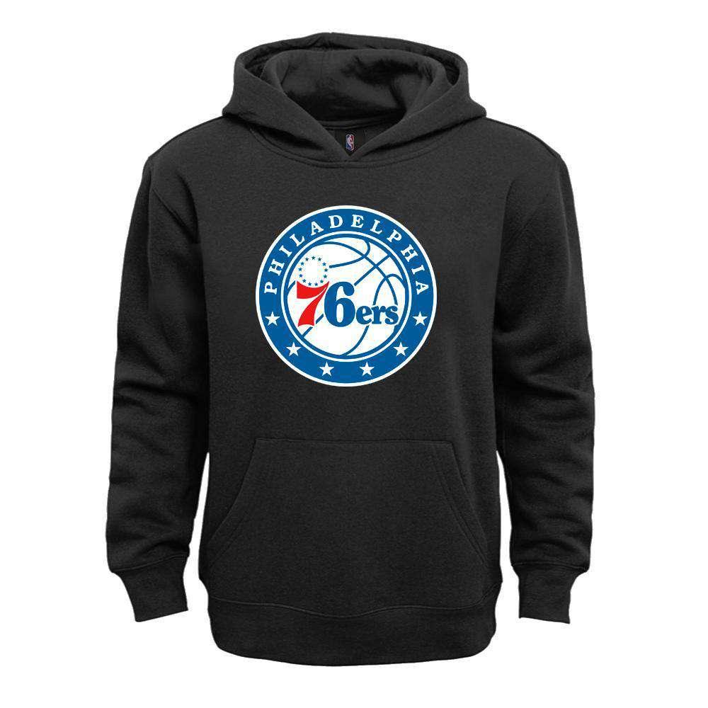 Youths Philadelphia 76ers Outerstuff NBA Primary Logo Hoodie Jumper - Black