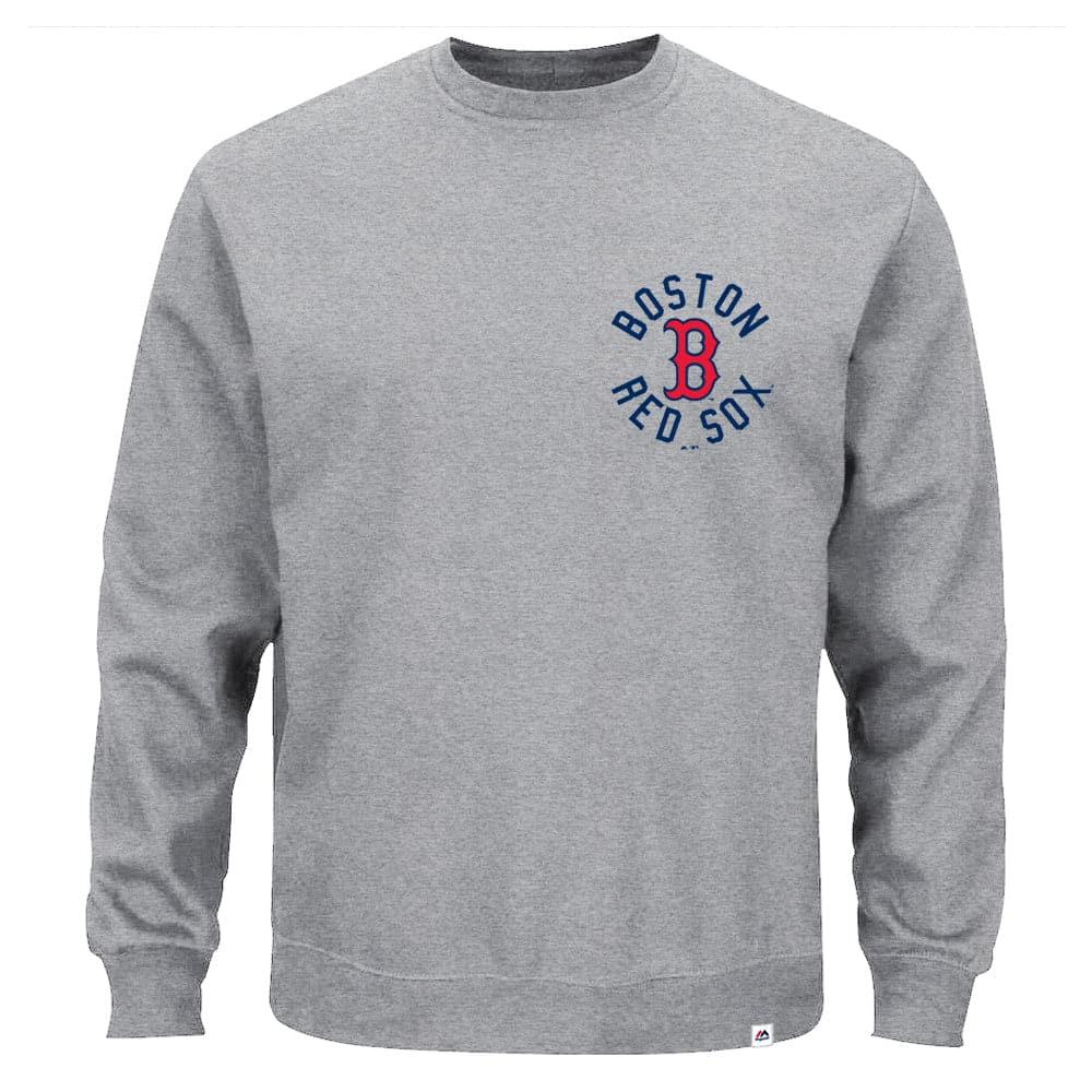 Boston Red Sox Majestic MLB Fingham Crew Jumper - Grey Marle