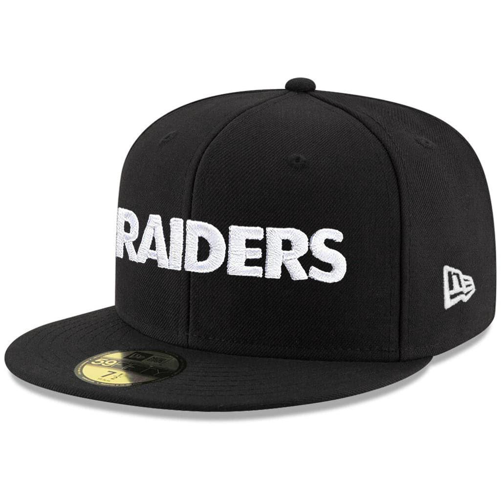 Las Vegas Raiders New Era NFL Wordmark 59FIFTY Fitted Hat - Black