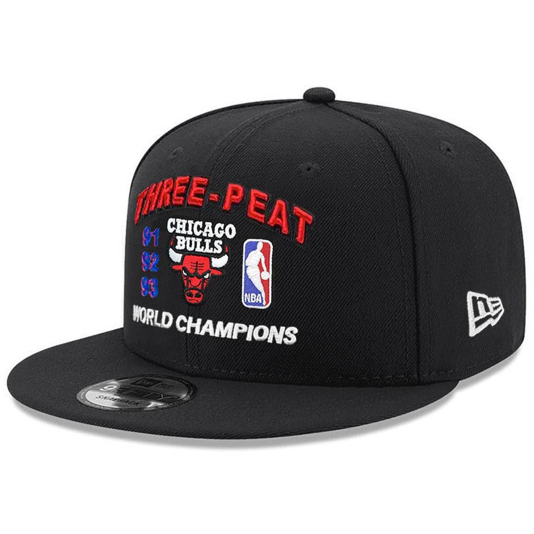 Chicago Bulls New Era NBA 3-Peat Champions 9FIFTY Snapback Hat - Black