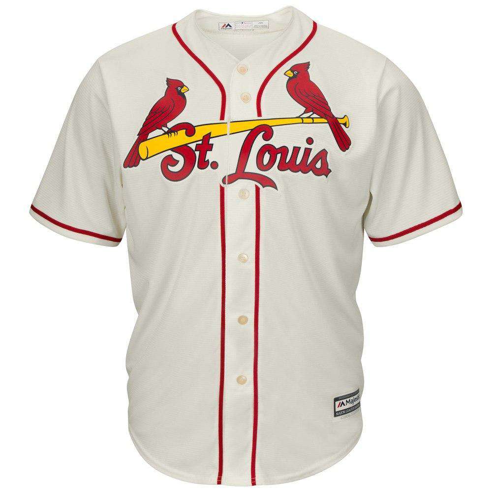 St Louis Cardinals Majestic MLB AC Cool Base Replica Jersey - Cream