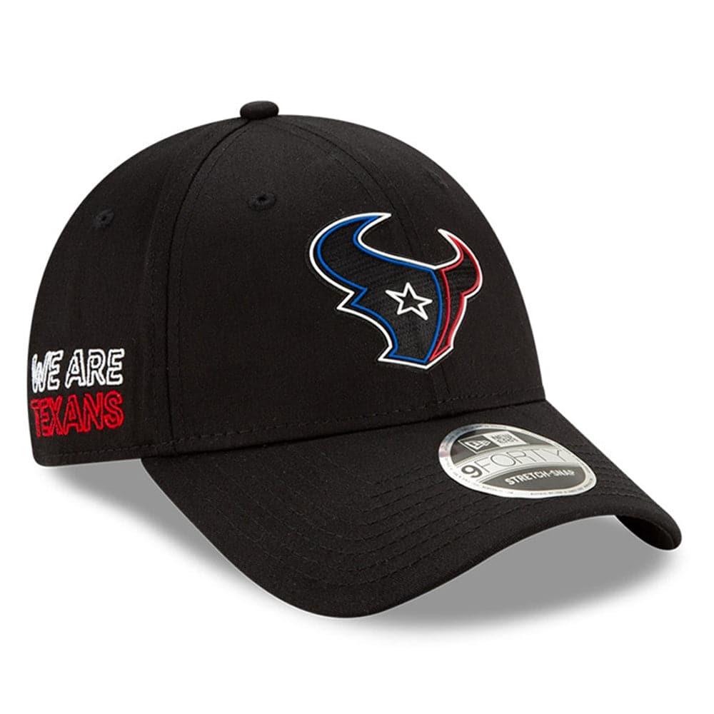 Houston Texans New Era NFL 2020 Draft 9FORTY Stretch Snapback Curve Hat - Black
