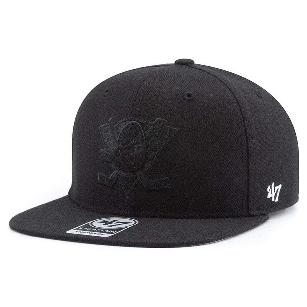 Anaheim Mighty Ducks '47 NHL Black On Black Captain Snapback Hat