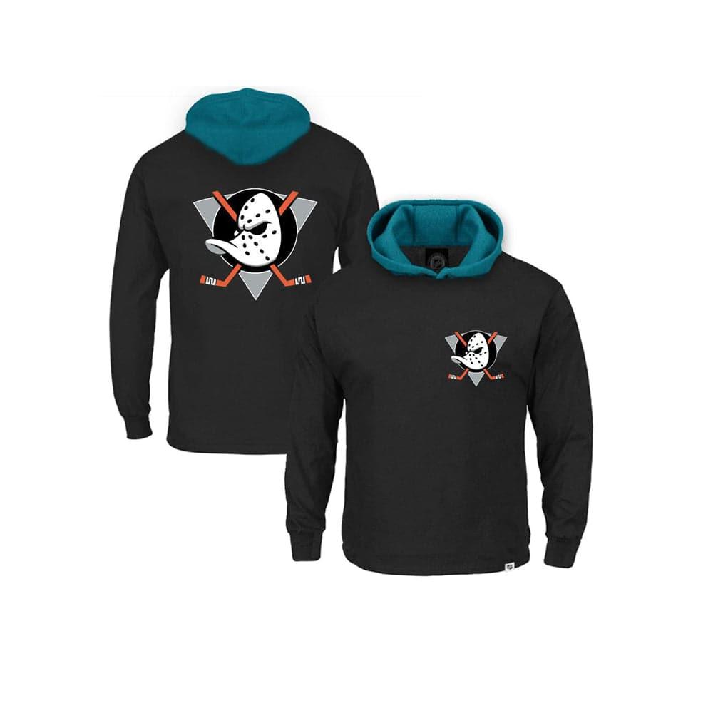 Toddlers Anaheim Mighty Ducks NHL Upper Hooded Long Sleeve T-Shirt - Black