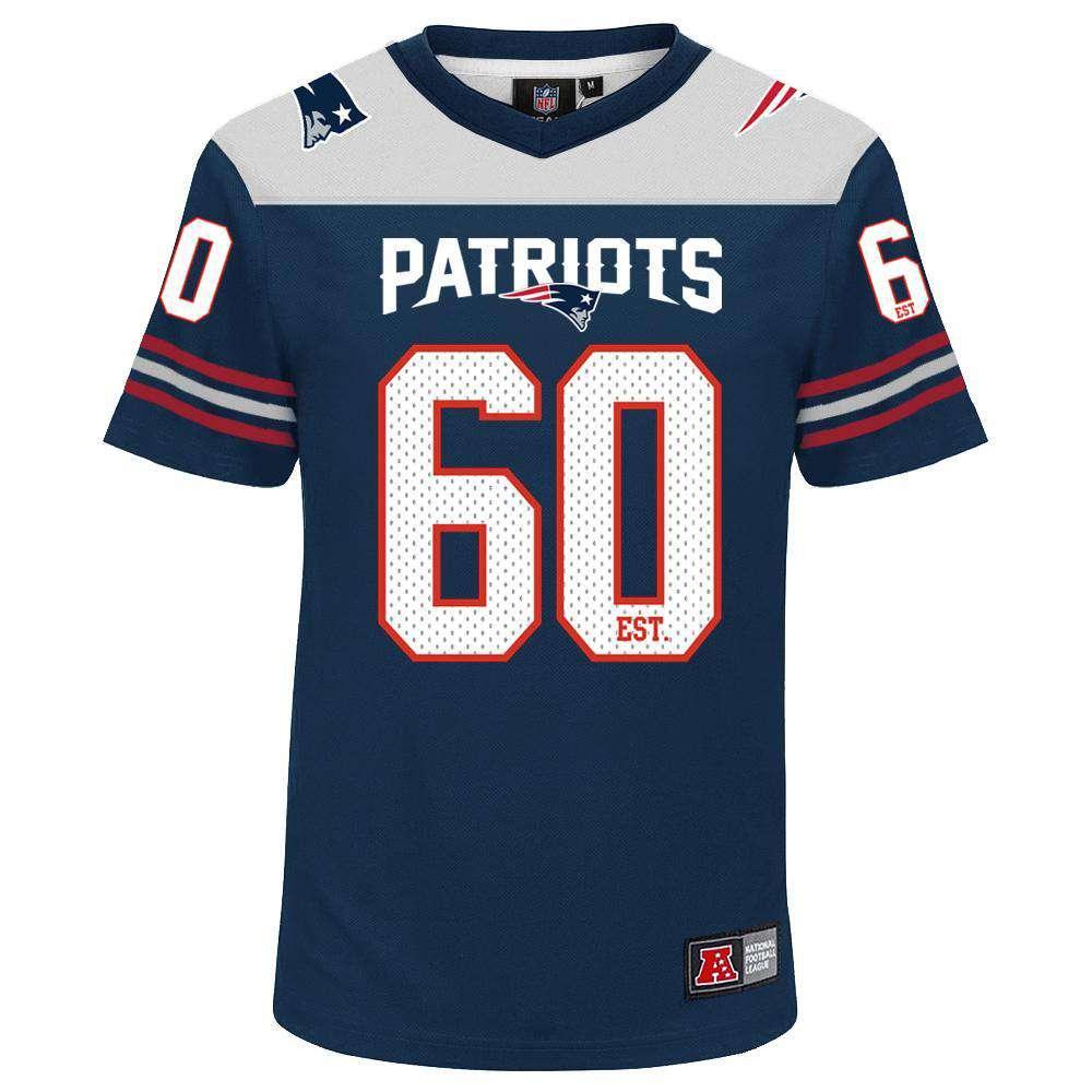 New England Patriots Majestic NFL Glenver Poly Mesh Shirt - Navy
