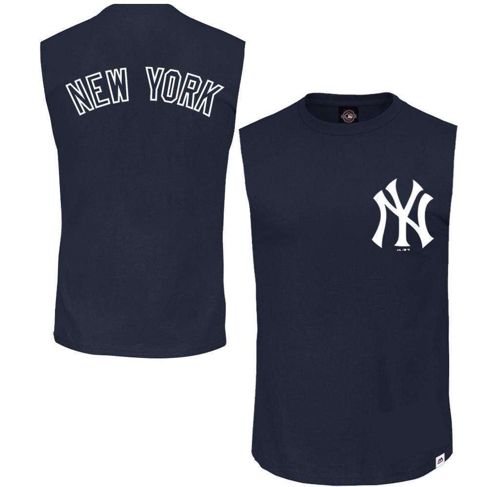 New York Yankees Majestic MLB Englewood Sleeveless Muscle T-Shirt - Navy