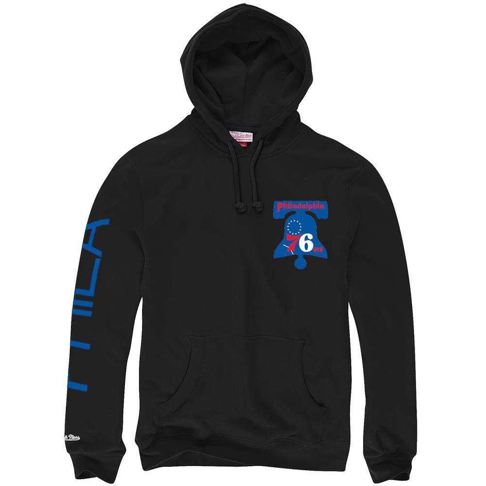 Philadelphia 76ers Mitchell & Ness NBA Wordmark Hoodie Jumper - Black