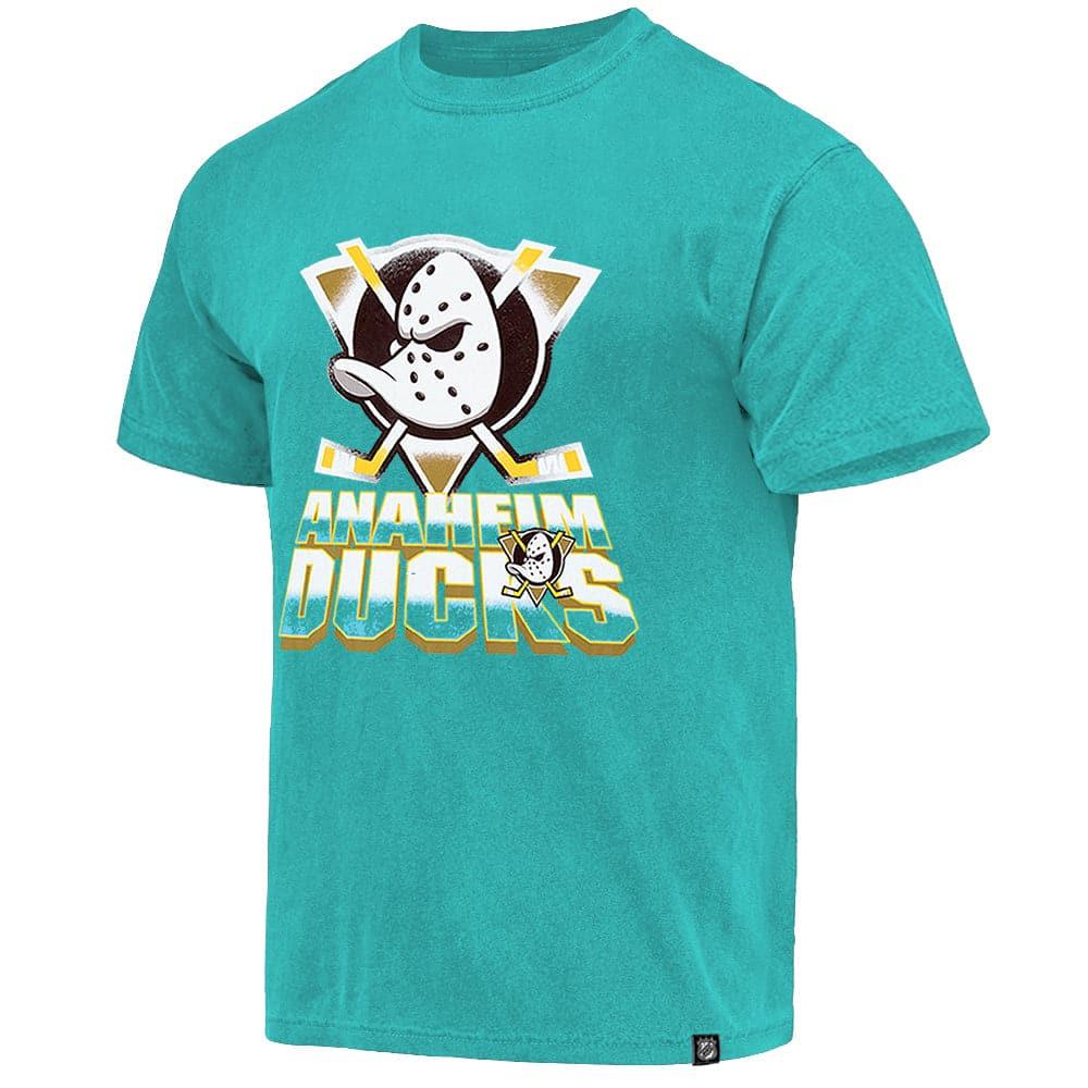 Anaheim Mighty Ducks NHL Shadow Graphic Vintage T-Shirt - Faded Teal