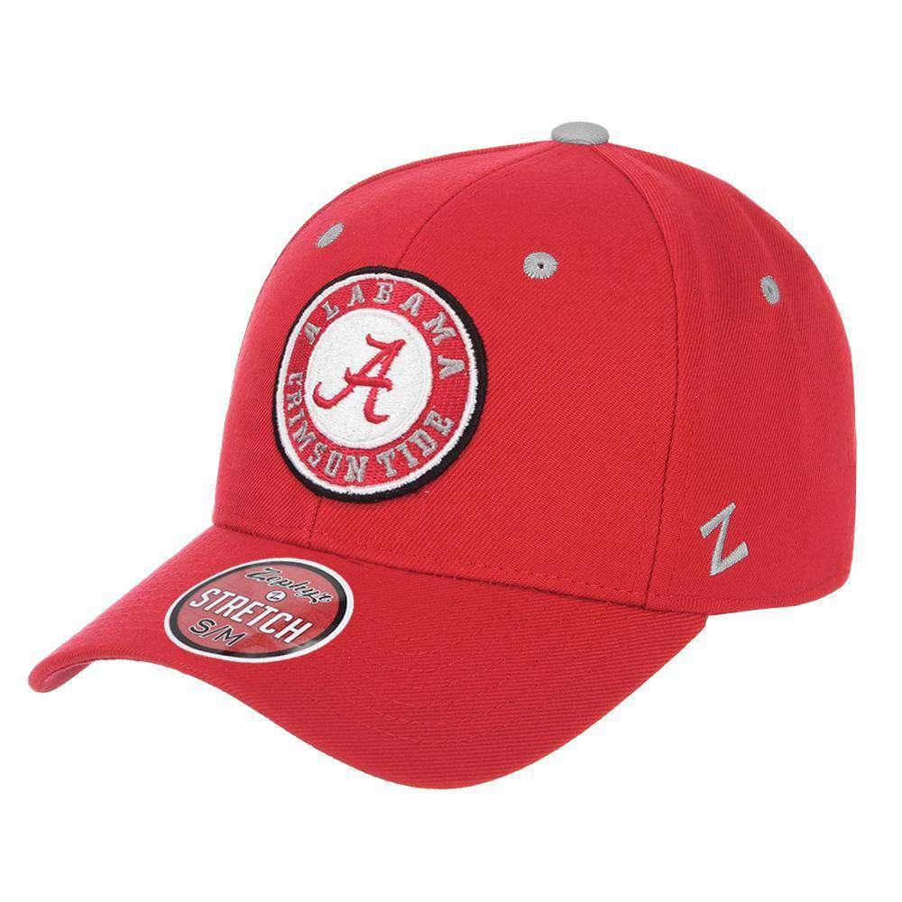 Alabama Crimson Tide Zephyr NCAA ZH Team Classic Stretch Fit Curved Hat - Dark Red