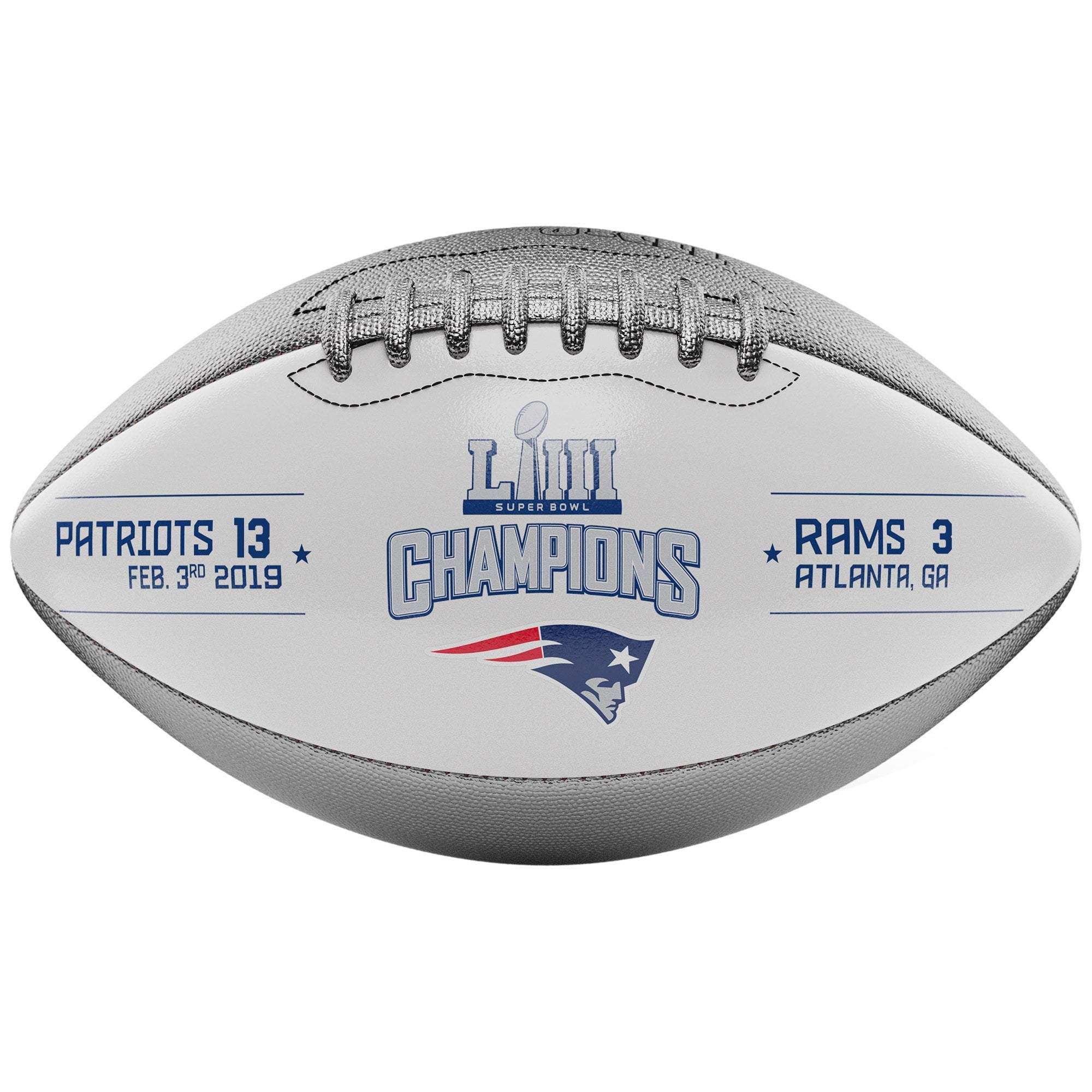 New England Patriots Wilson NFL Super Bowl LIII Champions Replica Football