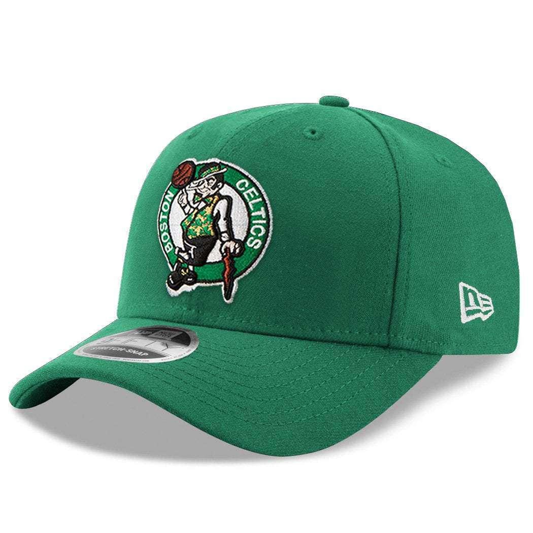 Boston Celtics New Era NBA Team Stretch-Snap 9FIFTY Curved Snapback Hat - Green
