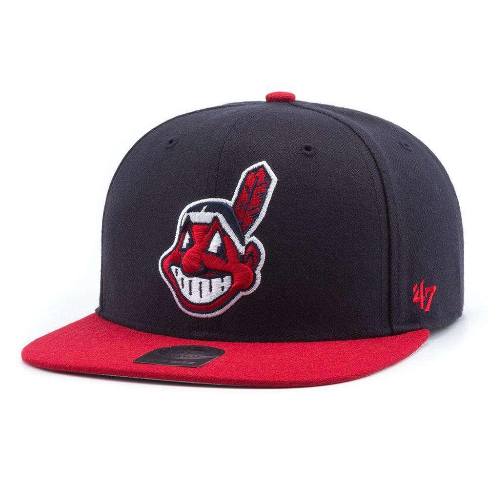 Cleveland Indians '47 MLB 2 Tone Captain Snapback Hat - Navy/Red