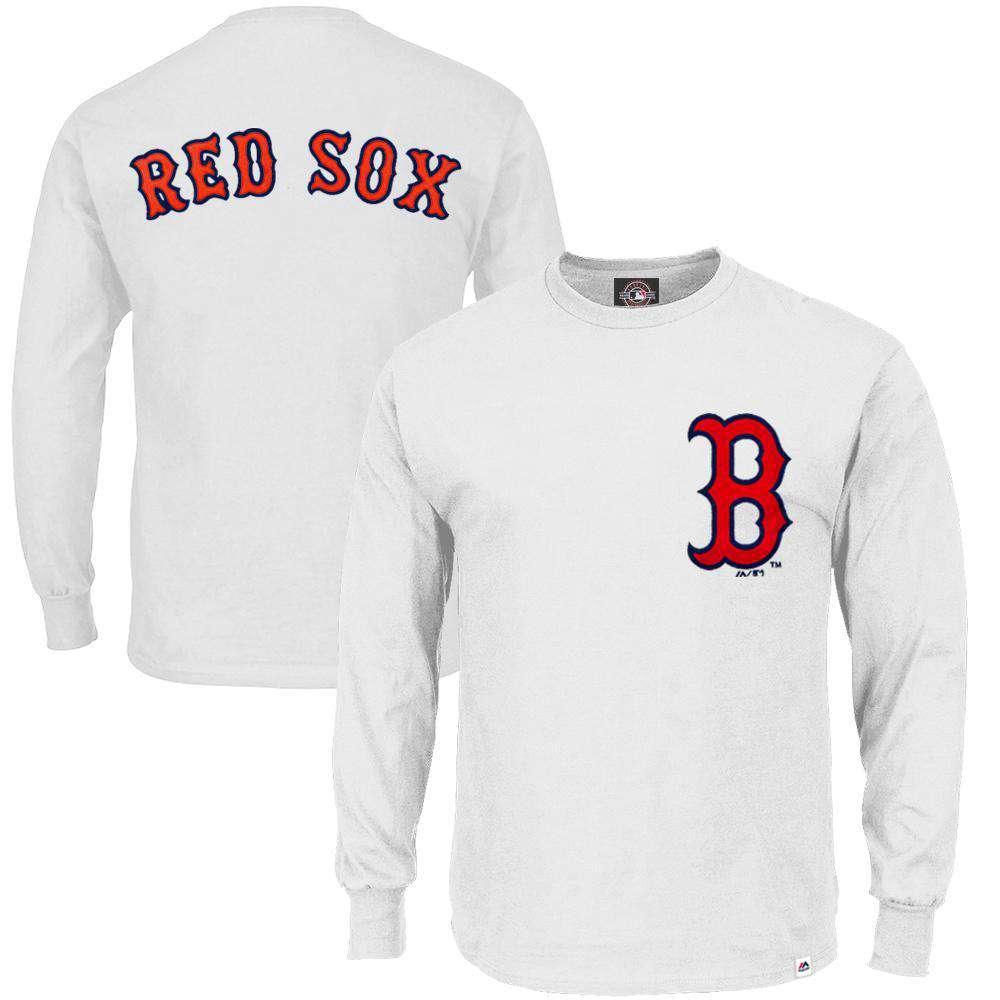Boston Red Sox Majestic MLB Takum Long Sleeve T-Shirt - White