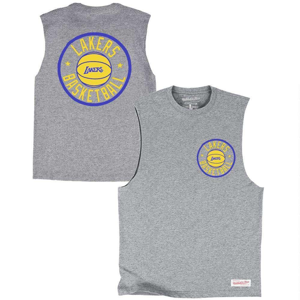 Los Angeles Lakers Mitchell & Ness NBA Full Circle Muscle T-Shirt - Grey
