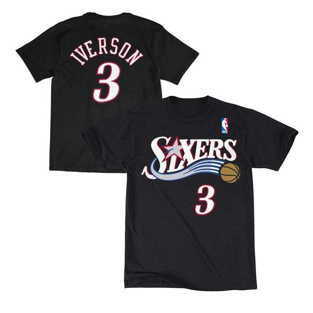 Youths Allen Iverson Philadelphia 76ers Outerstuff NBA Player T-Shirt - Black