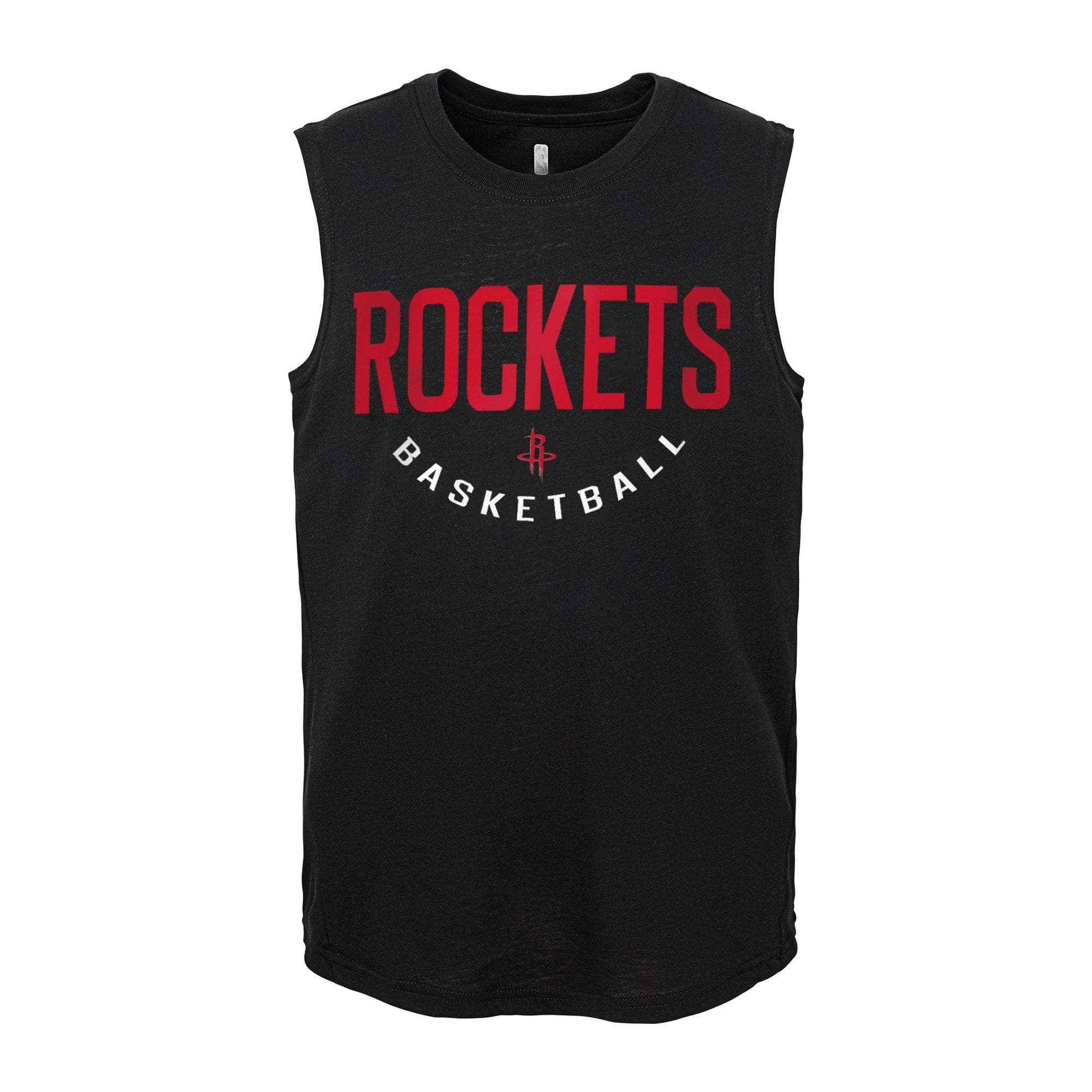 Youths Houston Rockets Outerstuff NBA First String Muscle Tank - Black