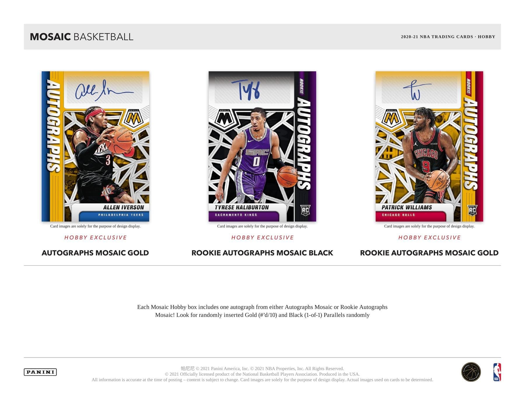 2020-21 Panini NBA Mosaic Basketball Hobby Cello Value Fat Pack - 15 Cards