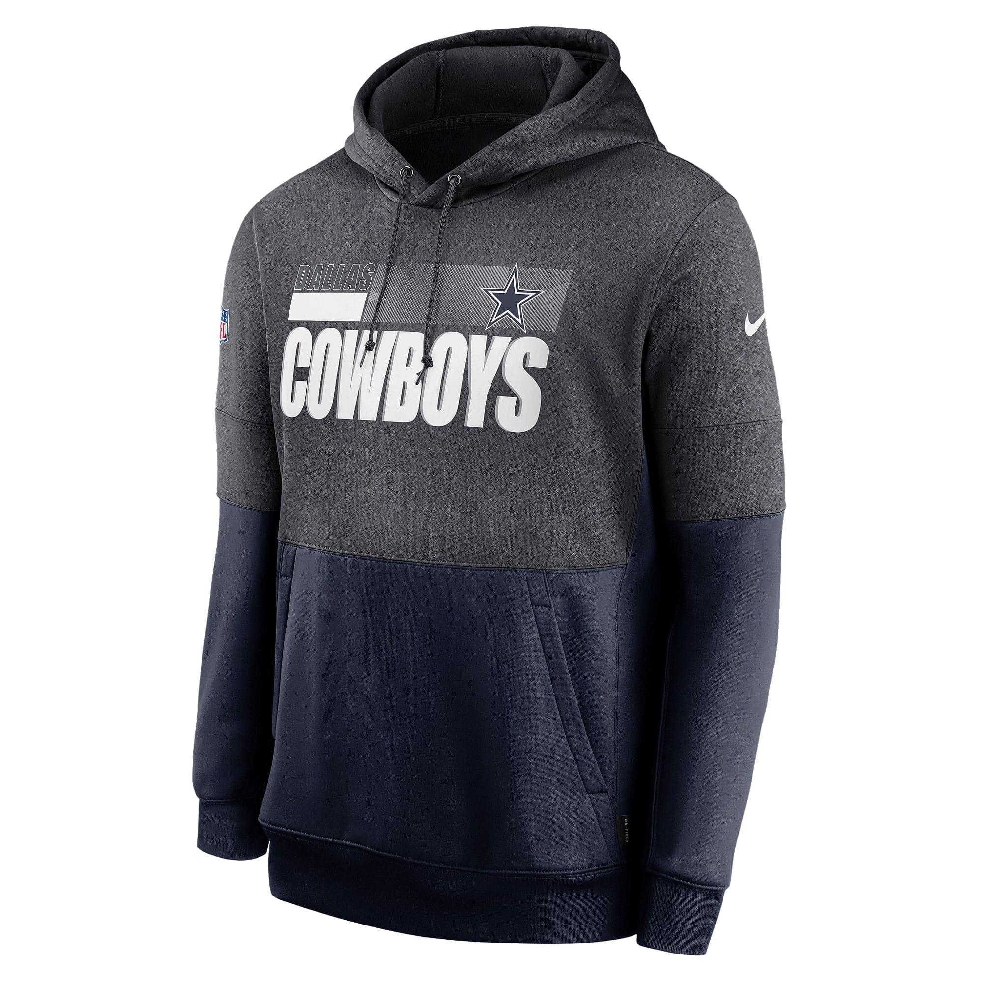 Dallas Cowboys Nike NFL TN Lockup Therma Hoodie Jumper - Anthracite/Navy