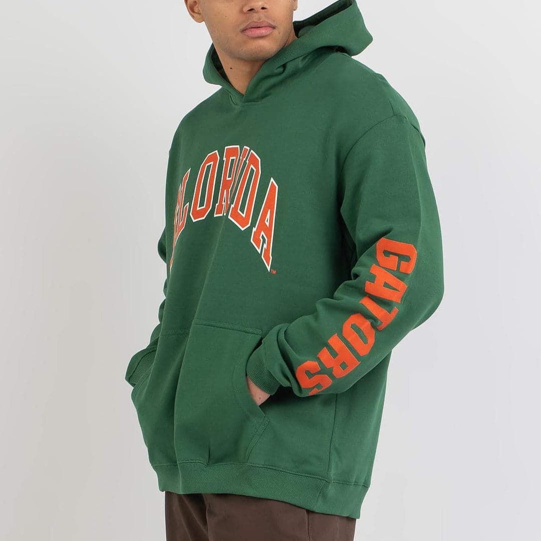 Florida Gators USL NCAA Puff Print Wordmark Arch Vintage Hoodie Jumper - Green