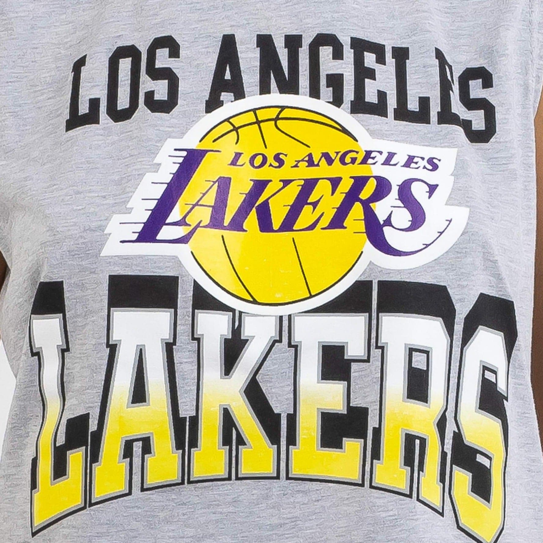 Womens Los Angeles Lakers NBA Essentials Bridgeport Sleeveless Tank T-Shirt - Grey Marle