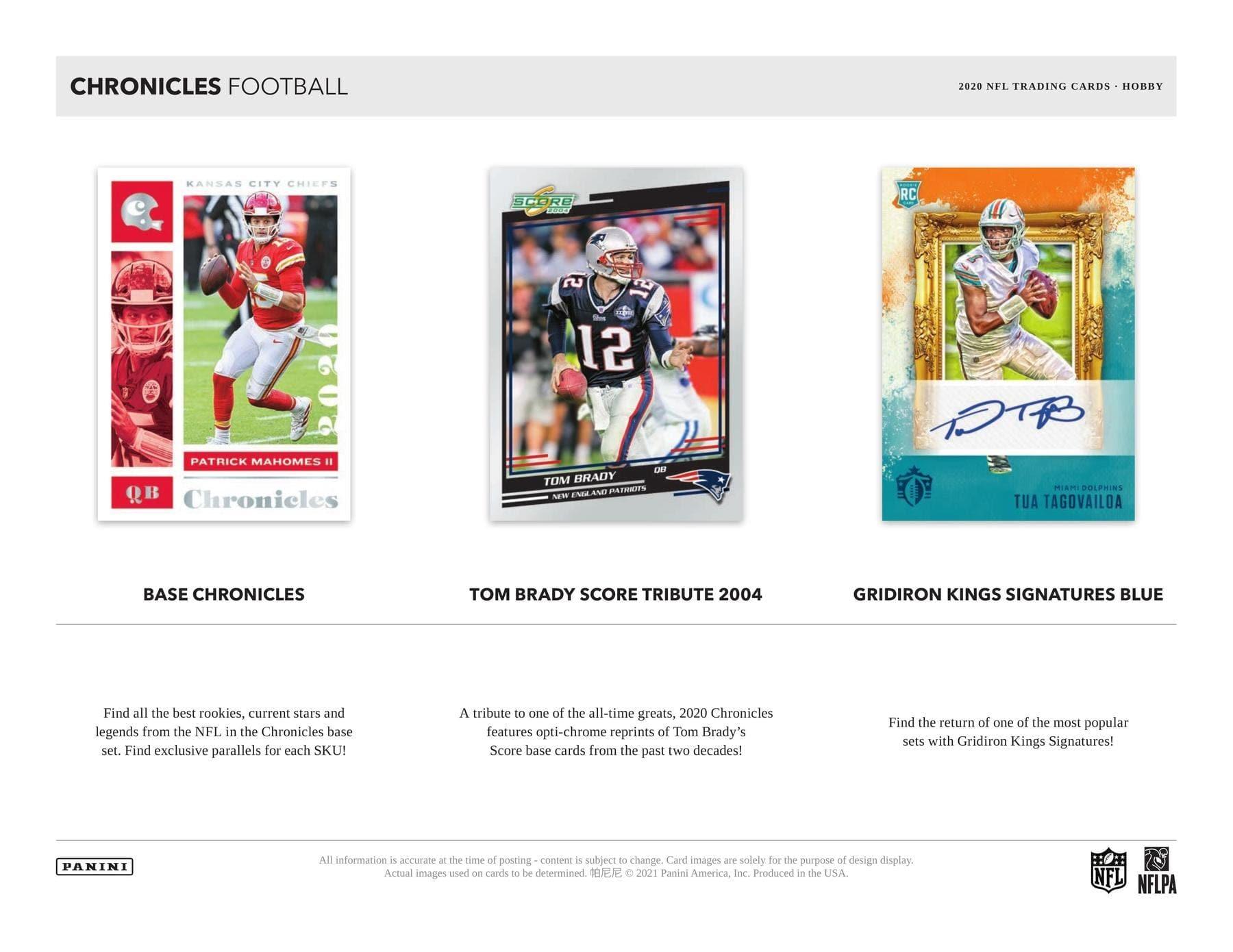 2020 NFL Panini Chronicles Football Trading Card Blaster Box - 40 Cards
