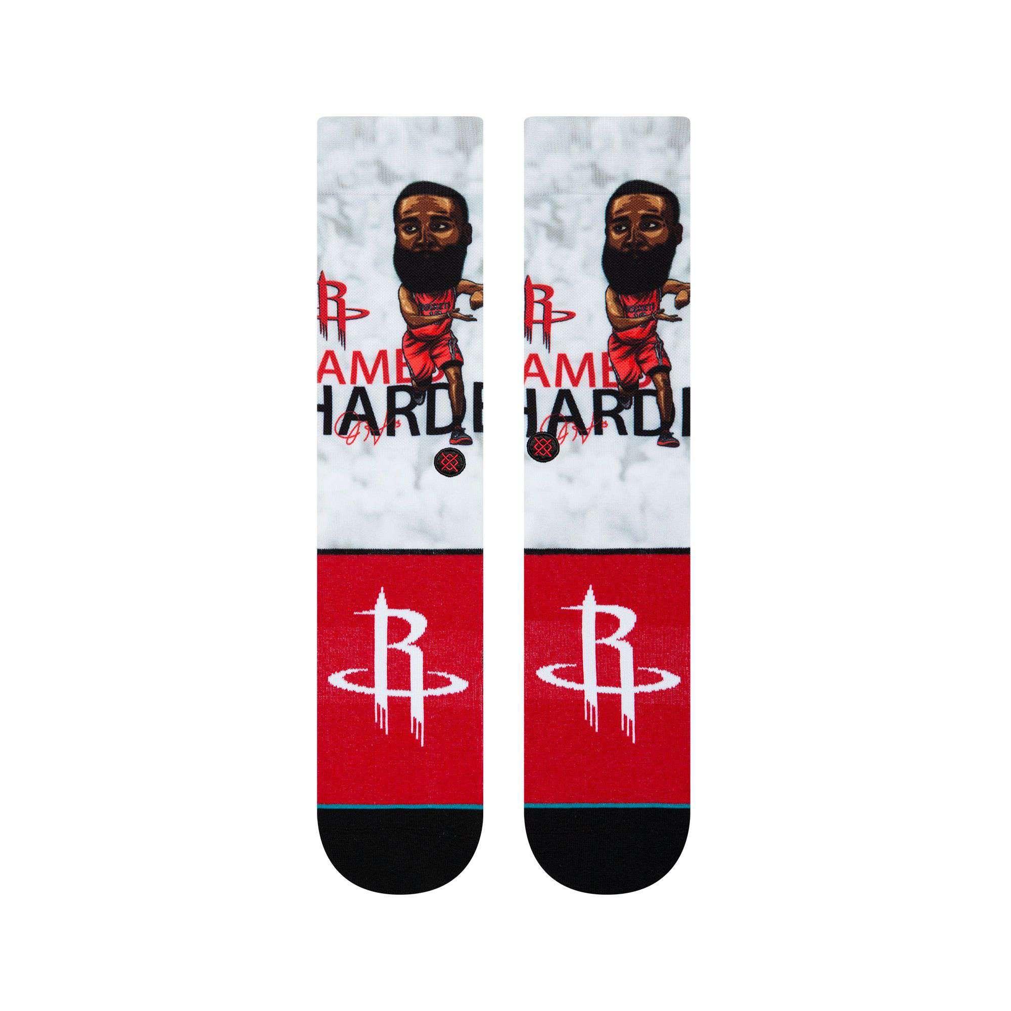 James Harden Houston Rockets Stance NBA Big Head Crew Socks