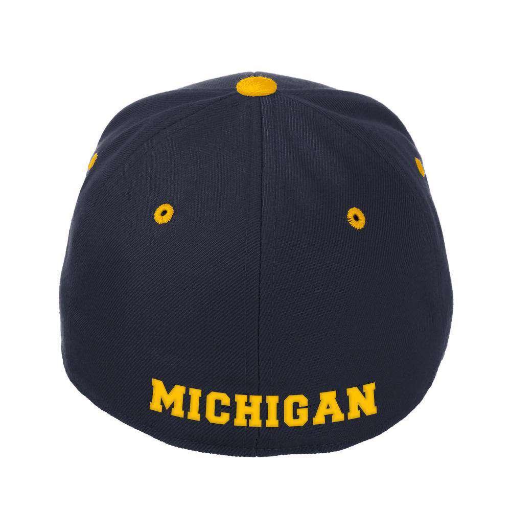 Michigan Wolverines Zephyr NCAA ZH Team Classic Stretch Fit Curved Hat - Navy