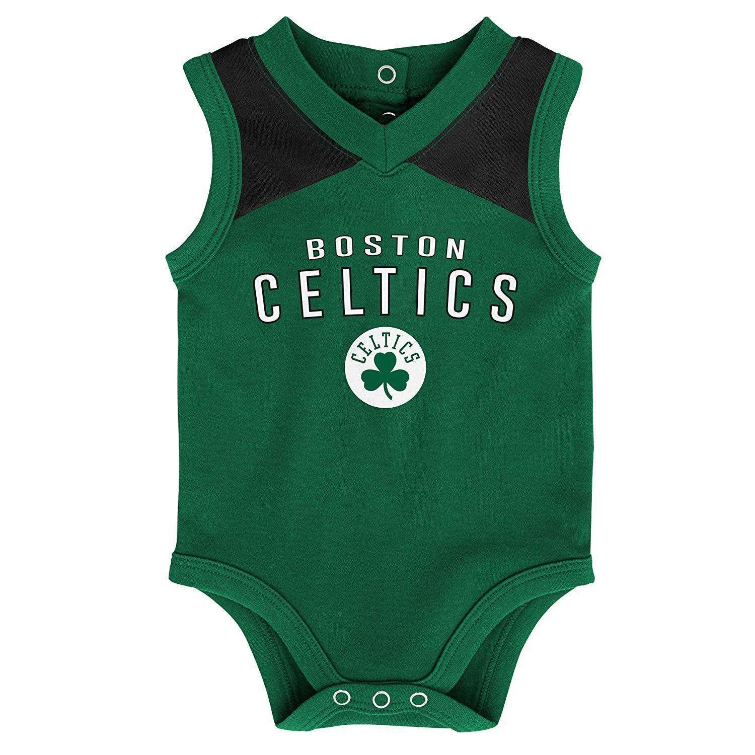 Newborns Boston Celtics Outerstuff NBA Creeper Bib Bootie Set - Green
