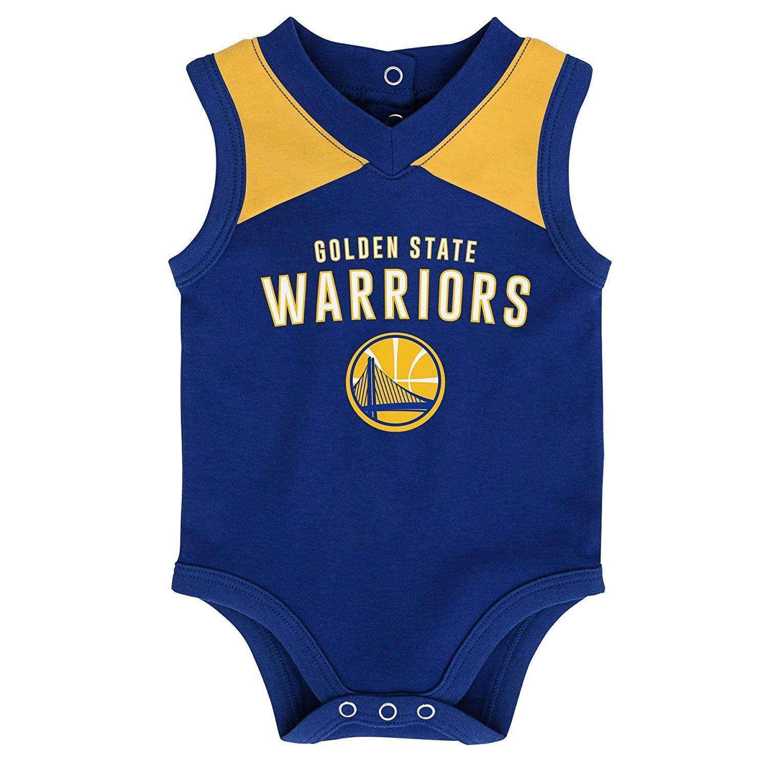 Infants Golden State Warriors Outerstuff NBA Creeper Bib Bootie Set - Blue