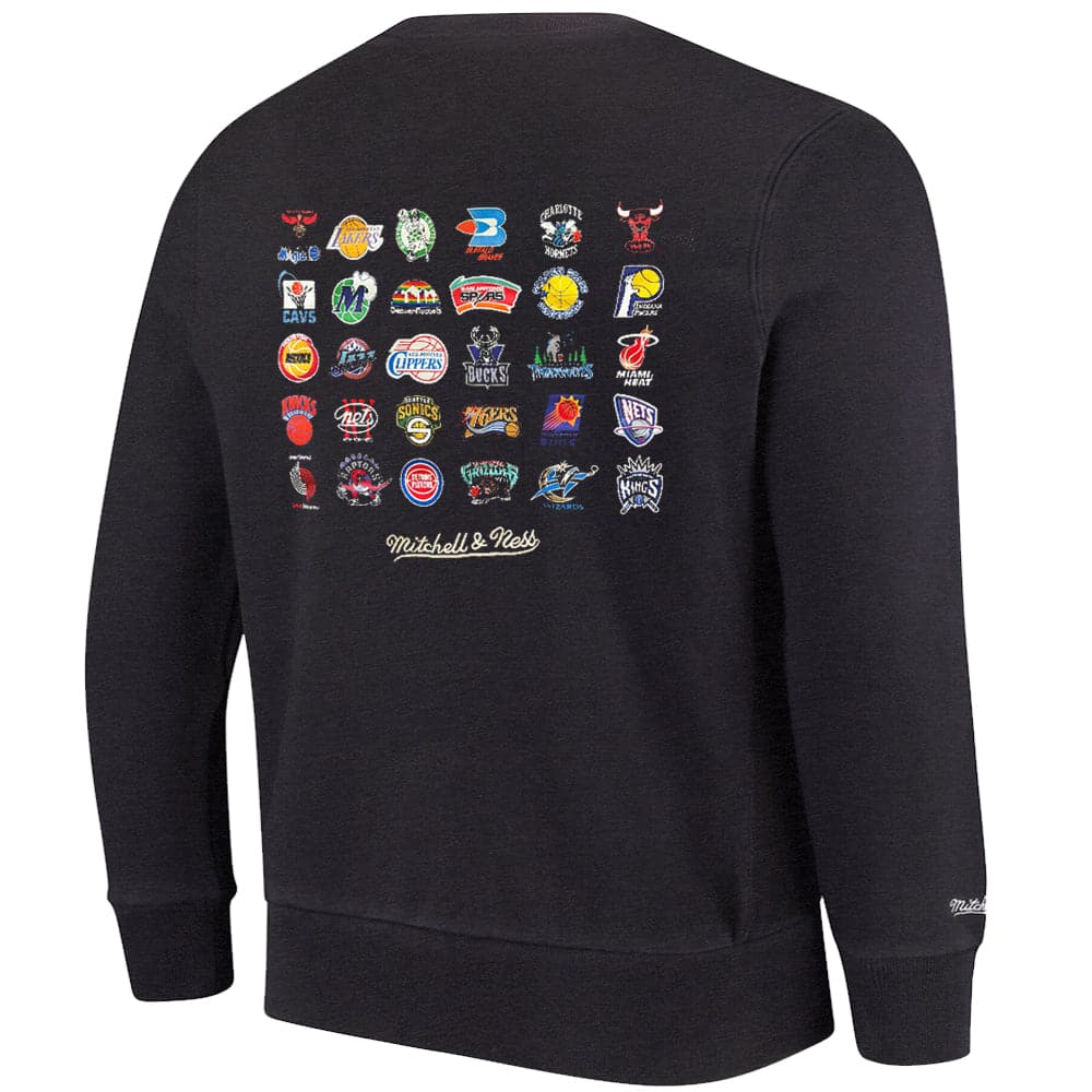 NBA HWC Multi Logo Mitchell & Ness Vintage Crew Jumper - Faded Black