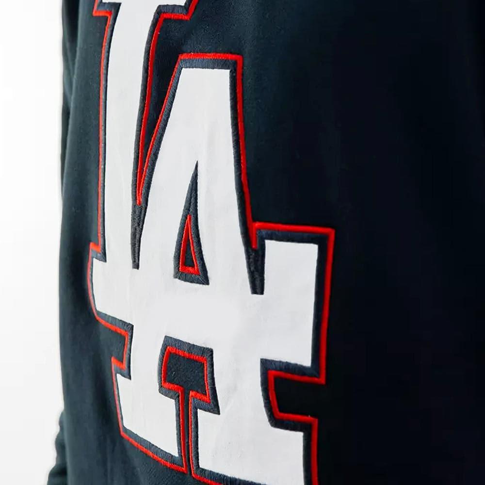 Los Angeles Dodgers Majestic MLB Large Patch Logo Crew Jumper - Navy